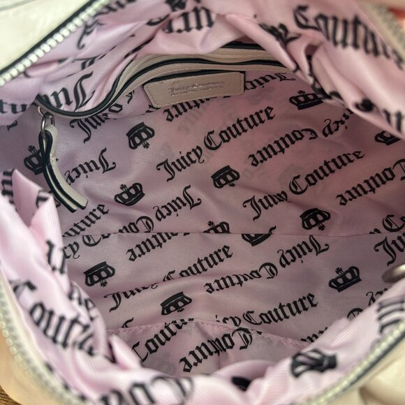 New Juicy Couture Romance Hobo Shoulder Bag Wallet Set Chocolate Brown Pink Gold - Picture 8 of 8